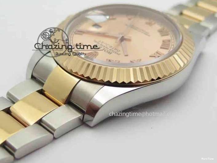 MiroTime 1218 Sleek DateJust II 41mm SS RG BP Maker Best Edition RG Roman Dial On SS RG Bracelet SA 3711